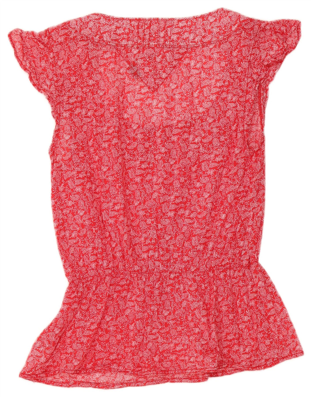 Tommy Hilfiger Damen-Blusenoberteil, UK 10, kleine rote Paisley-Baumwolle