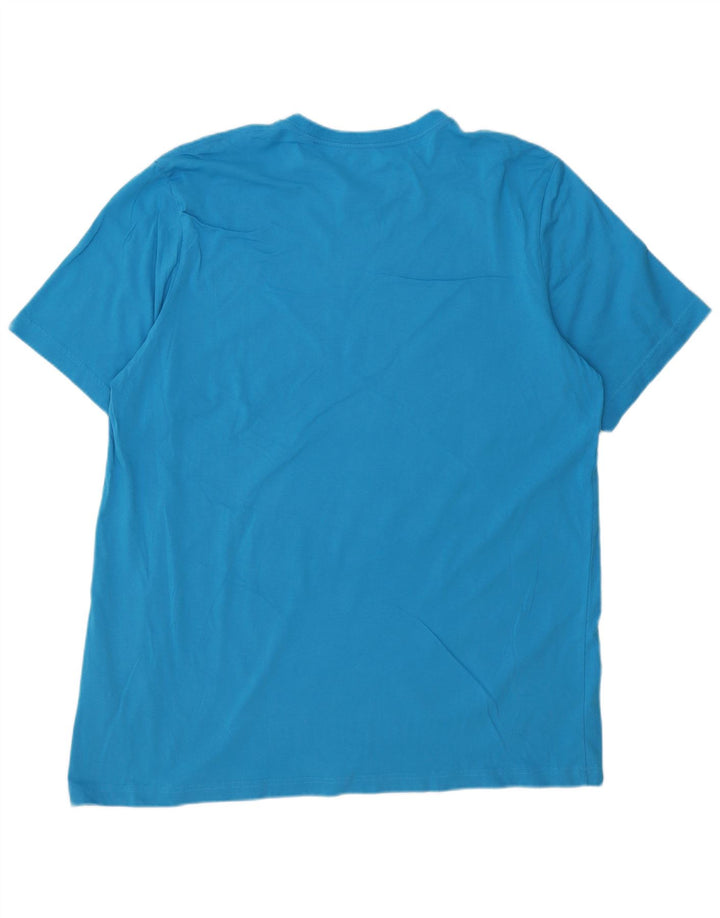 Adidas Herren T-Shirt Top 2XL Blau Baumwolle