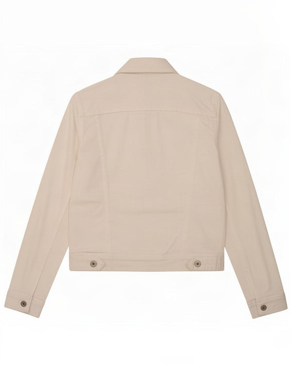 Zara Damen Jeansjacke UK 6 XS Weiße Baumwolle
