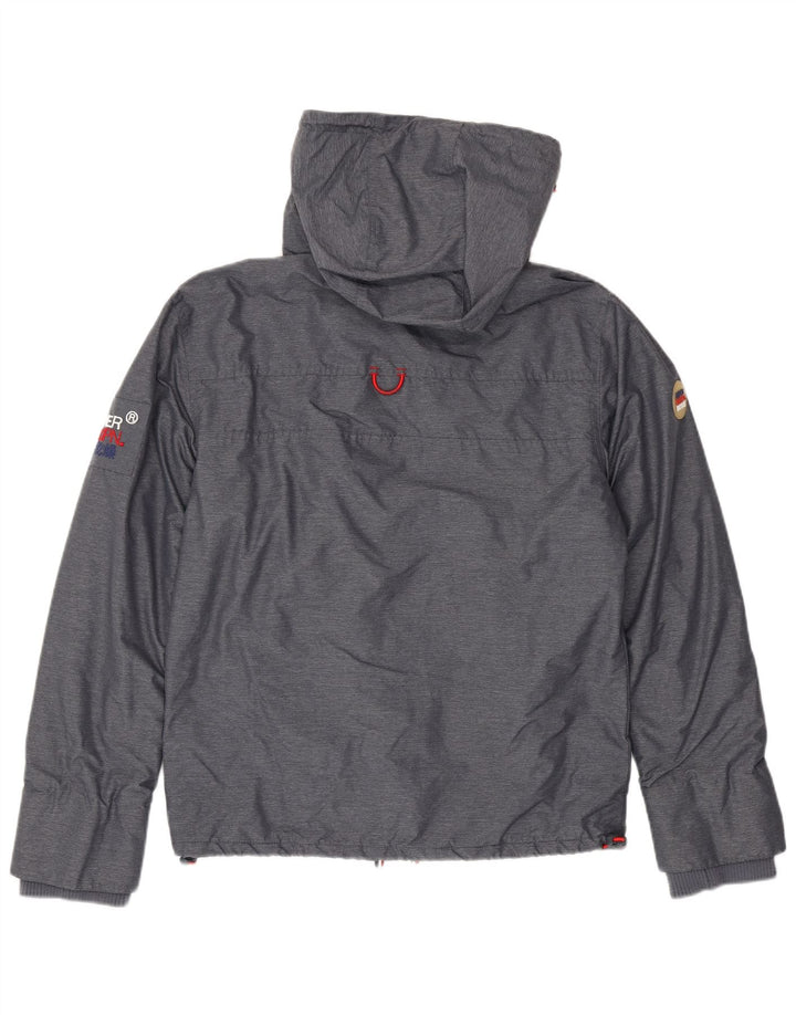 SUPERDRY Herren-Windjacke mit Kapuze, UK 38, Mittelgrau, Polyester