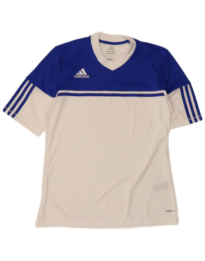 Adidas Herren Climalite T-Shirt Top Mittelweißes Colourblock-Polyester