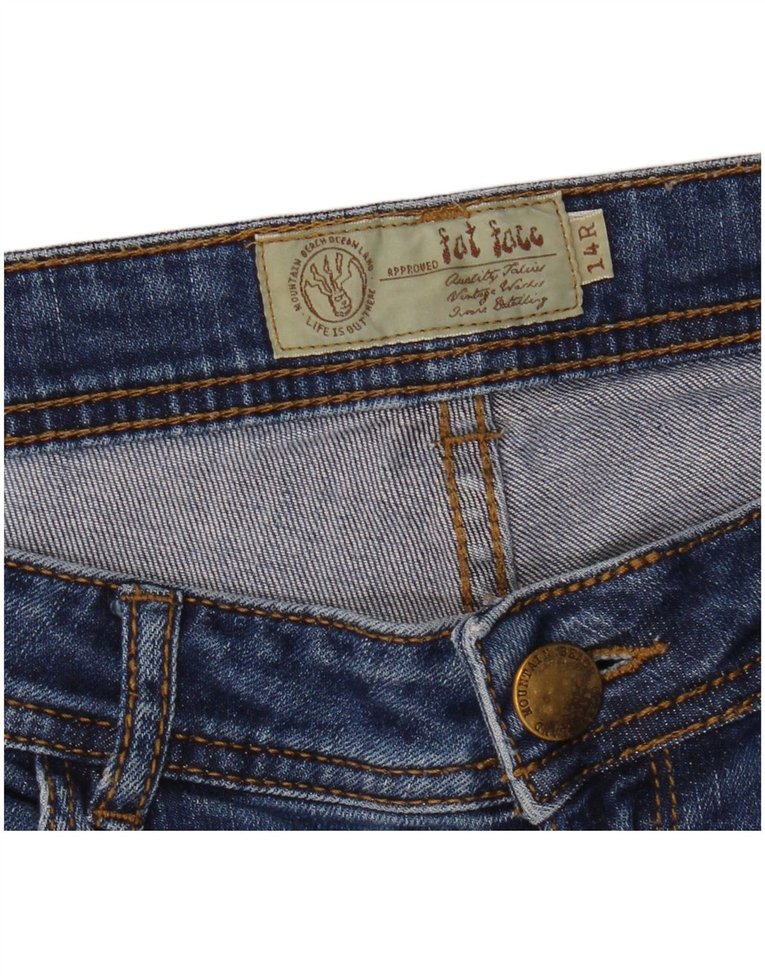 FAT FACE Damen Capri-Jeans, UK 14, Größe L, W32, L23, Blau
