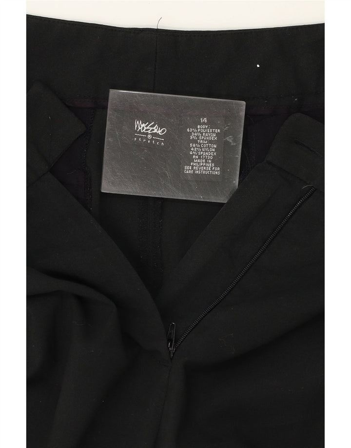 MOSSIMO Womens Straight Suit Trousers US 14 Large W34 L30 Black Polyester Vintage Mossimo and Second-Hand Mossimo from Messina Hembry 