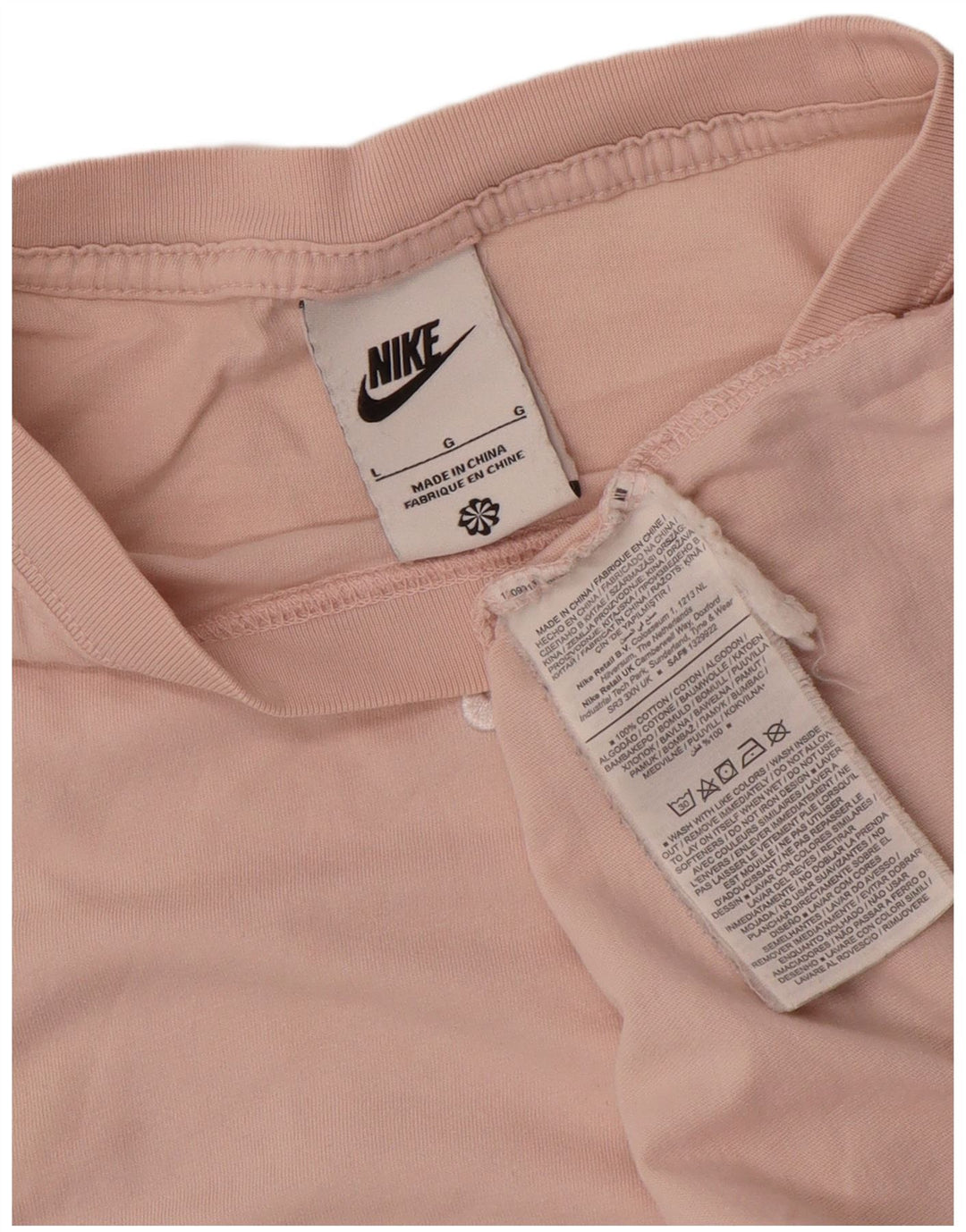 Nike Herren T-Shirt Top Large Rosa Baumwolle