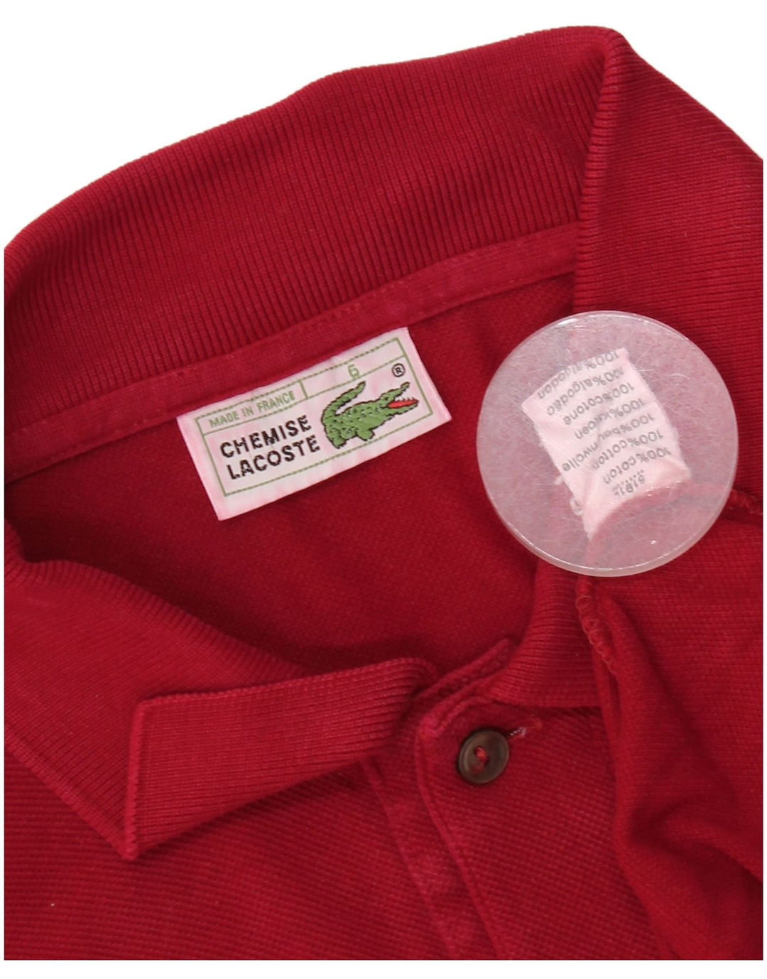 LACOSTE Mens Polo Shirt Size 6 XL Red Cotton