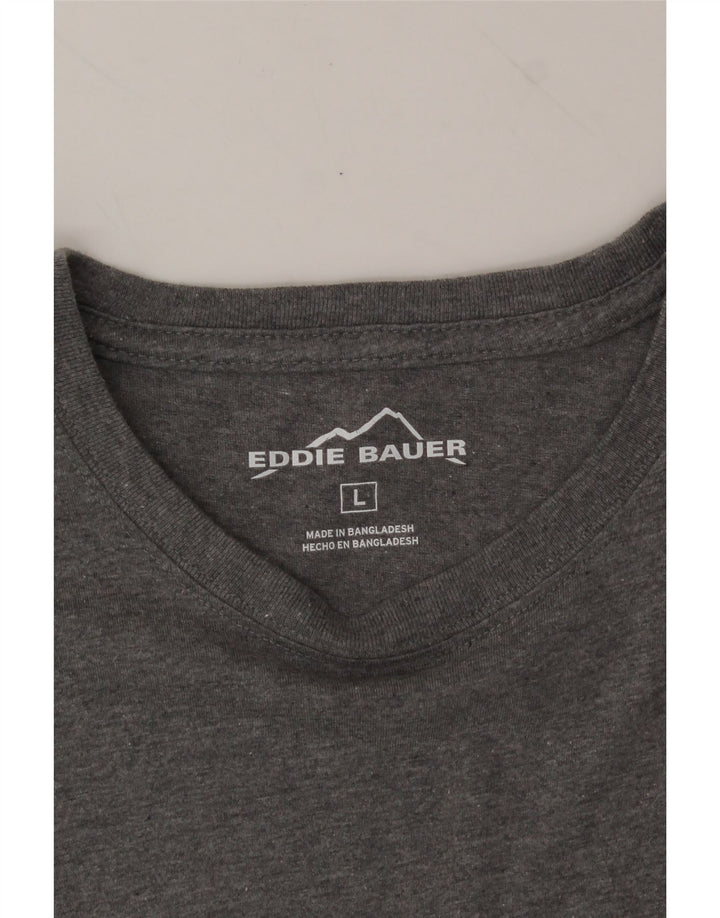 EDDIE BAUER Mens T-Shirt Top Large Grey Cotton Vintage Eddie Bauer and Second-Hand Eddie Bauer from Messina Hembry 