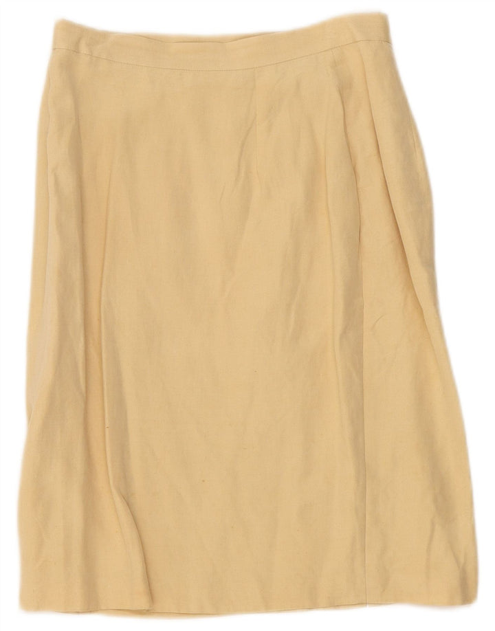 Marks & Spencer Damen A-Linienrock UK 12 Medium W28 Beige Seide