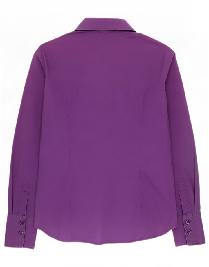Benetton Damen Pullover-Hemd UK 12 Mittelviolett