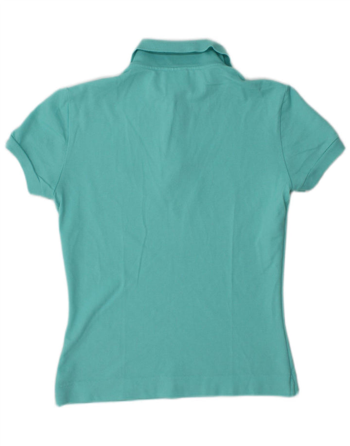 Lacoste Damen-Poloshirt, Größe 40, mitteltürkisfarbene Baumwolle