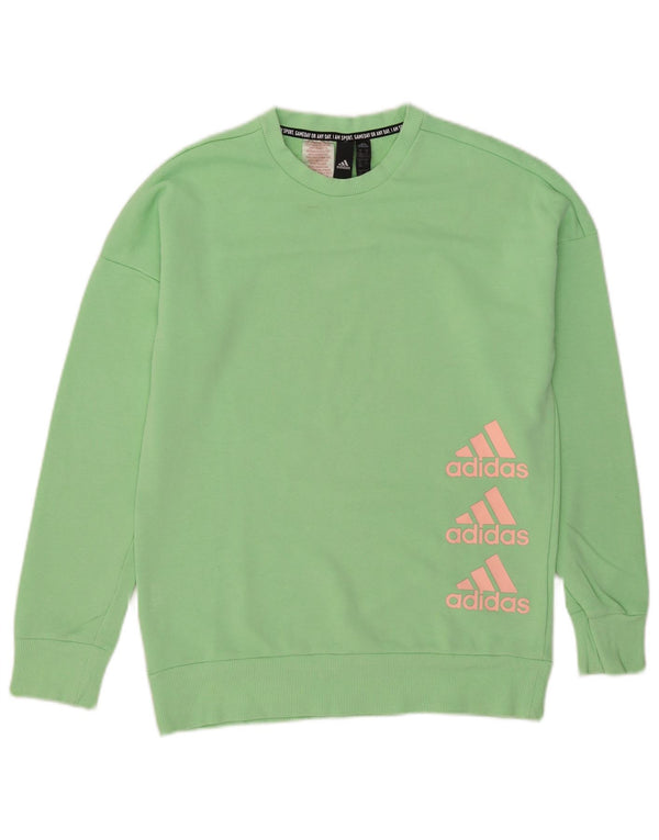 Adidas Mädchen Grafik Sweatshirt Pullover 14–15 Jahre grüne Baumwolle