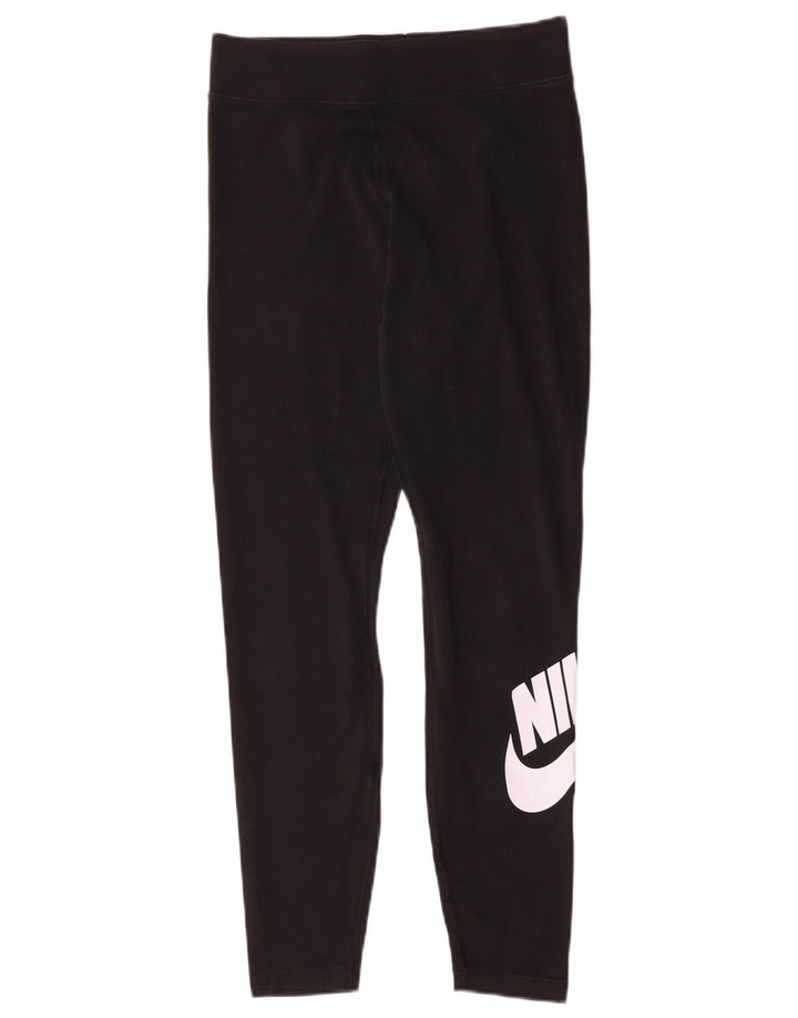 Nike Womens Graphic Leggings UK 14 Mittelschwarze Baumwolle