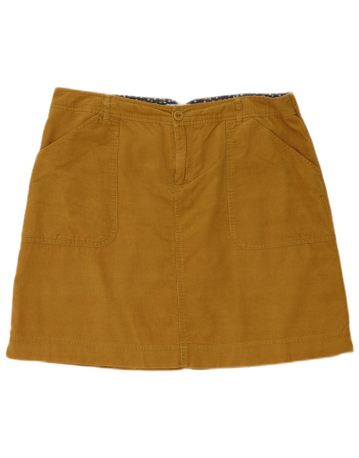 WHITE STUFF Damen Mini-Cordrock UK 12 Medium W32 Gelbe Baumwolle