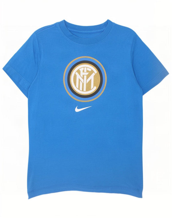 Nike Inter Mailand Grafik-T-Shirt für Jungen, 10–11 Jahre, mittelblaue Baumwolle