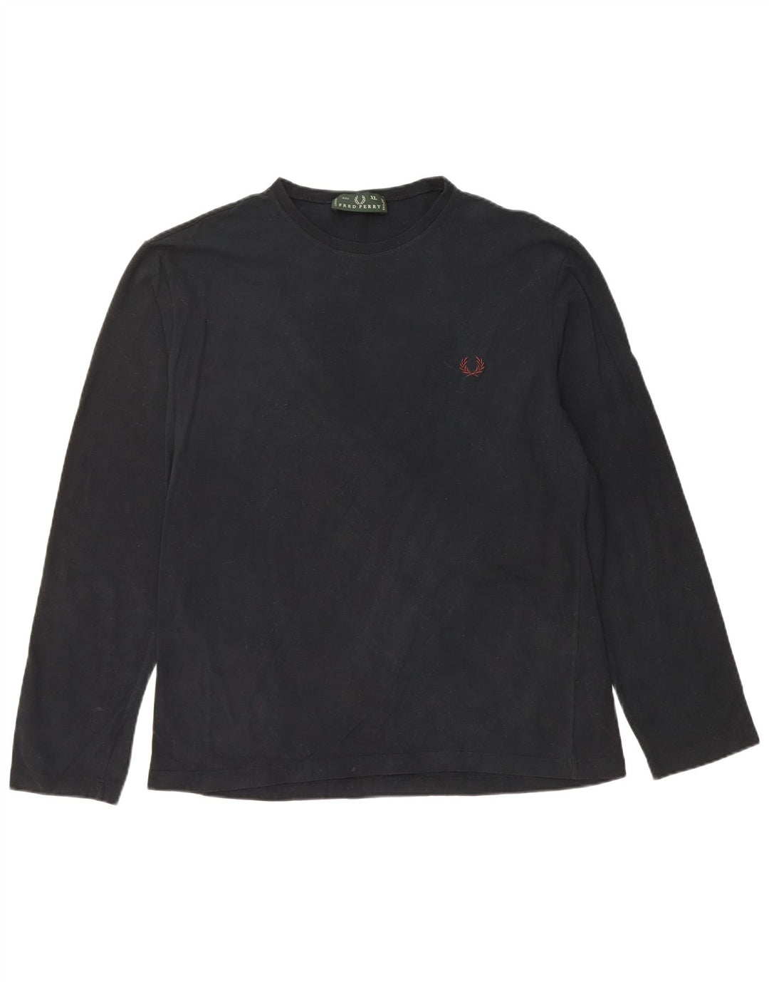FRED PERRY Herren Top Langarm XL Schwarz Baumwolle