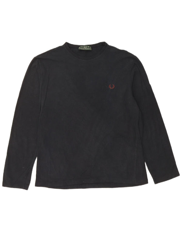FRED PERRY Herren Top Langarm XL Schwarz Baumwolle