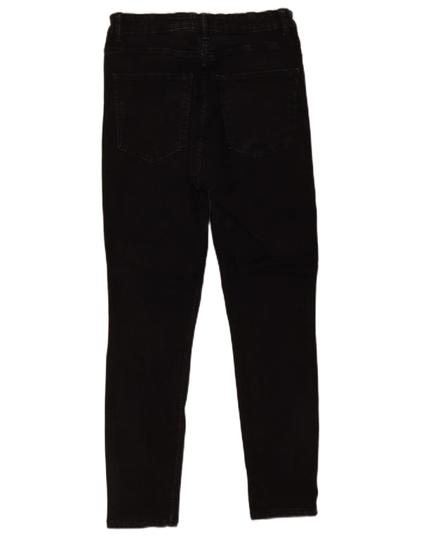 Zara Damen Crop Skinny Jeans EU 42 Large W32 L26 Schwarze Baumwolle