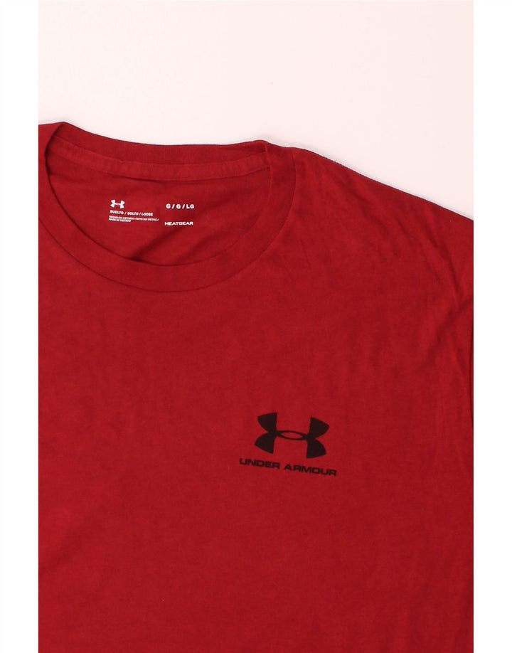 UNDER ARMOUR Mens T-Shirt Top Large Red Cotton Vintage Under Armour and Second-Hand Under Armour from Messina Hembry 