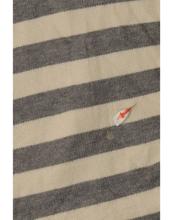 Zara Damen-Pullover, übergroß, Rundhalsausschnitt, Gr. 10, Größe S, weiß gestreift