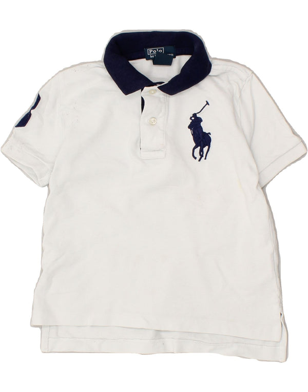 POLO RALPH LAUREN Jungen-Poloshirt mit Grafik, 2–3 Jahre, weiße Baumwolle