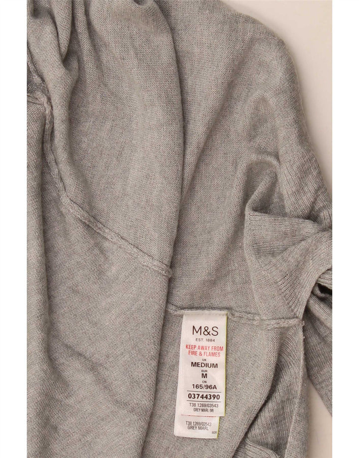Marks & Spencer Damen Longline Open Cardigan Pullover UK 14 Mittelgrau