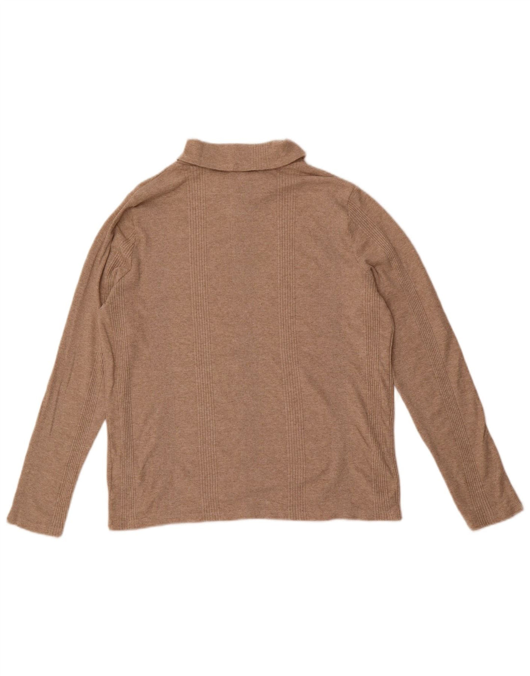 Marks & Spencer Damen-Blusenoberteil mit Rollkragen, Gr. 46, Beige, Baumwolle