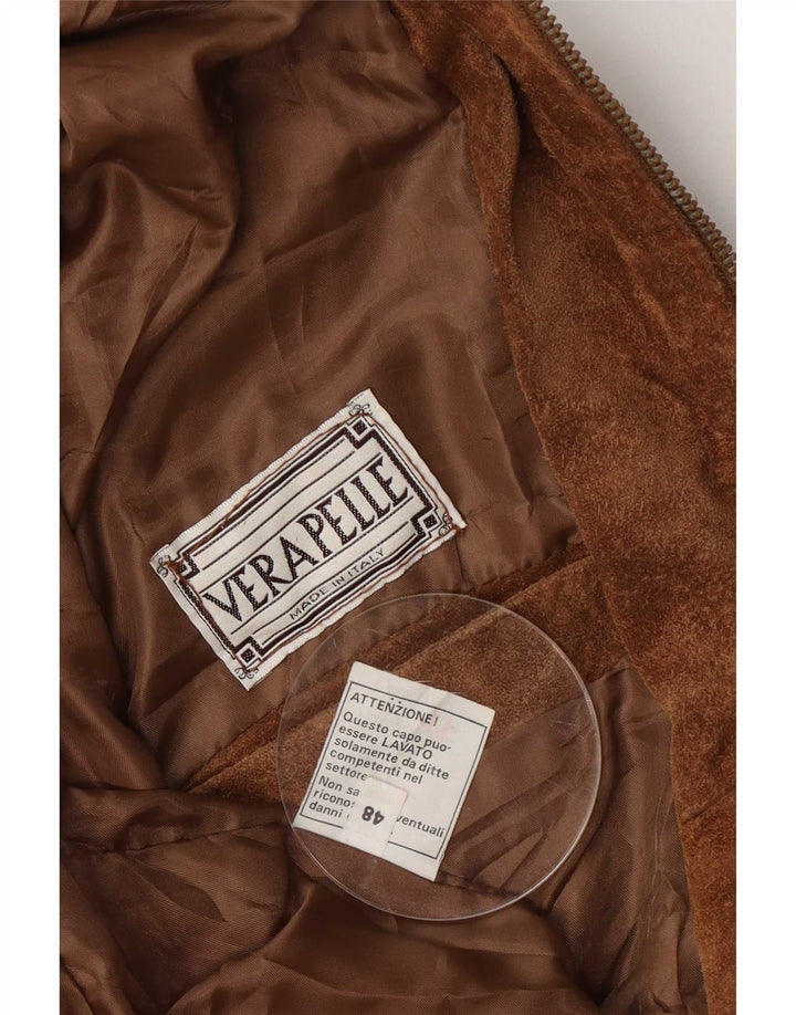 Vintage Herren Wildlederjacke IT 48 Mittelbraunes Leder