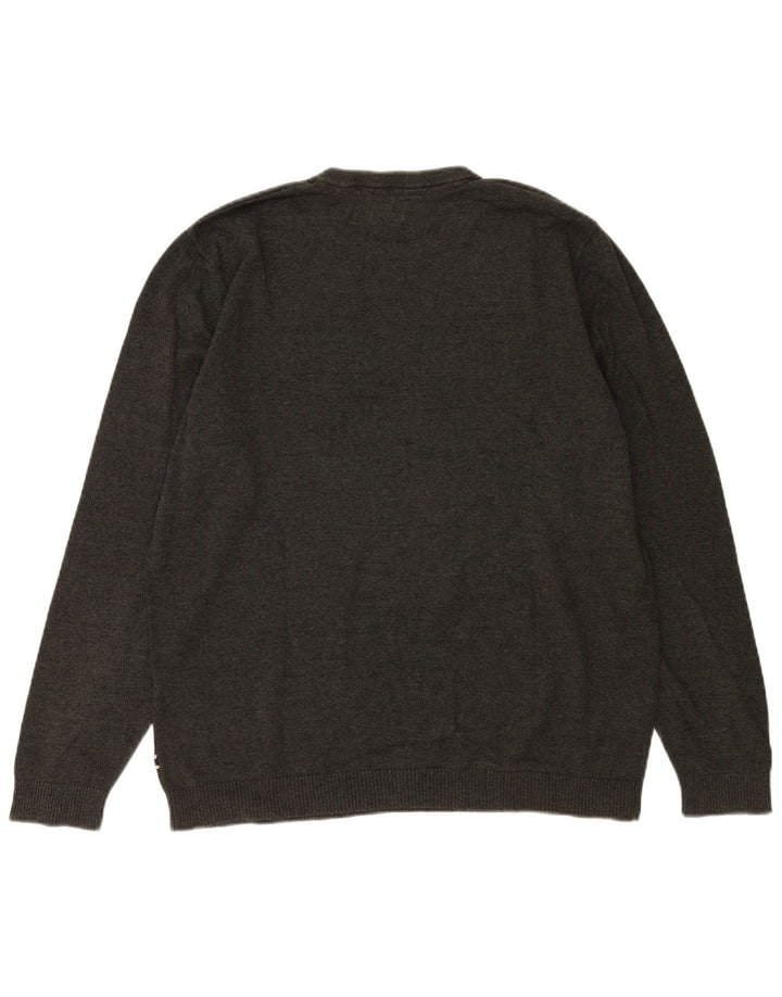 Jack & Jones Herren-Pullover mit Rundhalsausschnitt, 2XL, graue Baumwolle