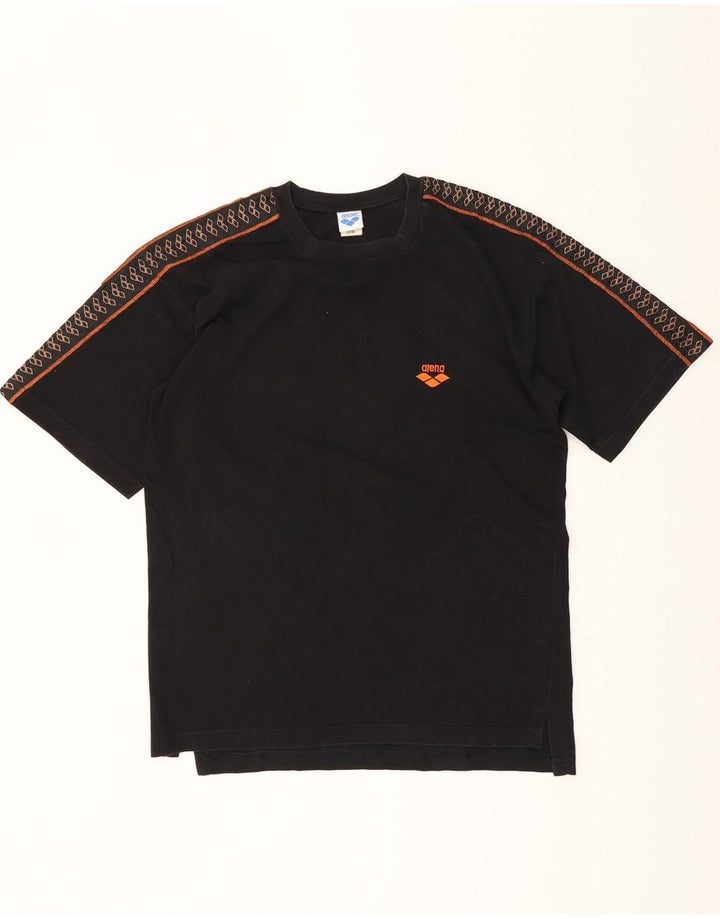 ARENA Mens Graphic T-Shirt Top Medium Black Cotton Vintage Arena and Second-Hand Arena from Messina Hembry 
