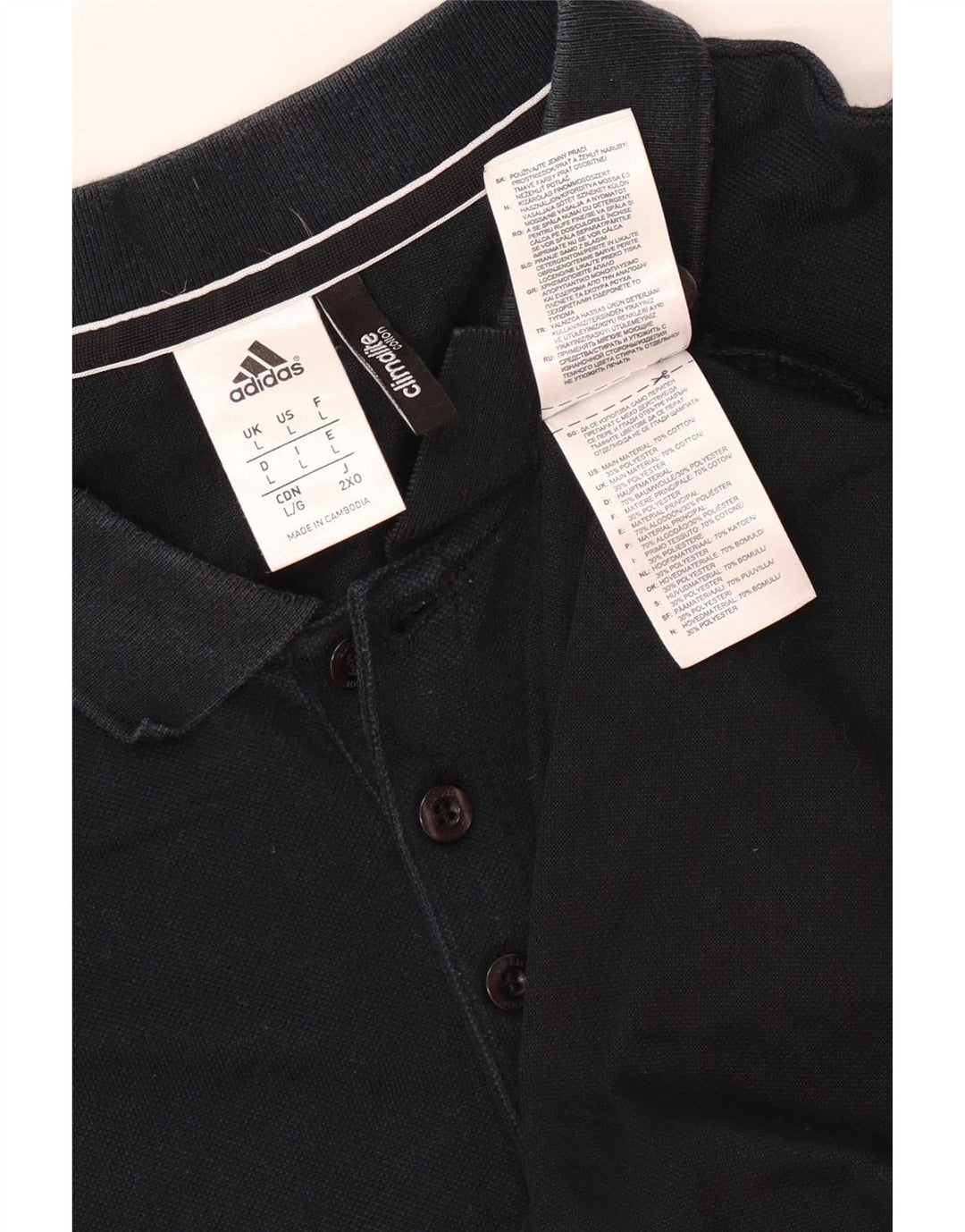 Adidas Herren Climalite Graphic Poloshirt Große schwarze Baumwolle