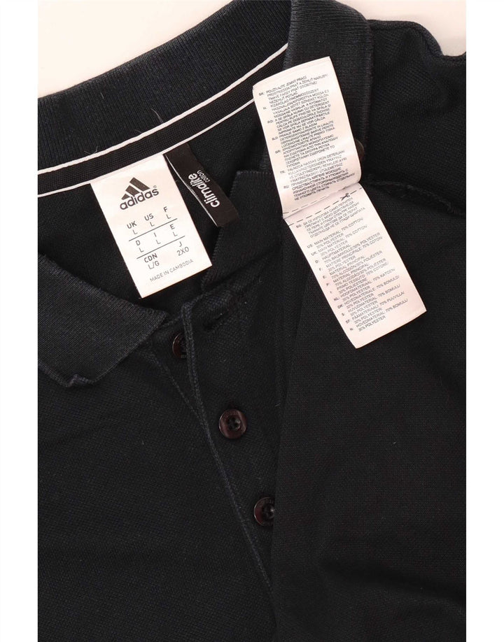 Adidas Herren Climalite Graphic Poloshirt Große schwarze Baumwolle