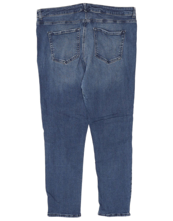 M&Co Damen Slim Jeans UK 18 XL W34 L27 Blaue Baumwolle