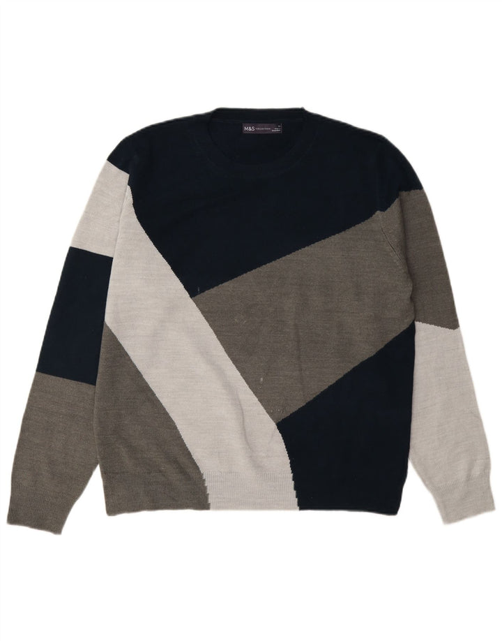 Marks & Spencer Damen Pullover mit Rundhalsausschnitt, Gr. 14, Grau