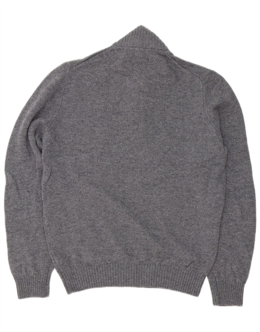 Marks & Spencer Herren-Pullover mit Reißverschluss am Hals, mittelgraue Lammwolle