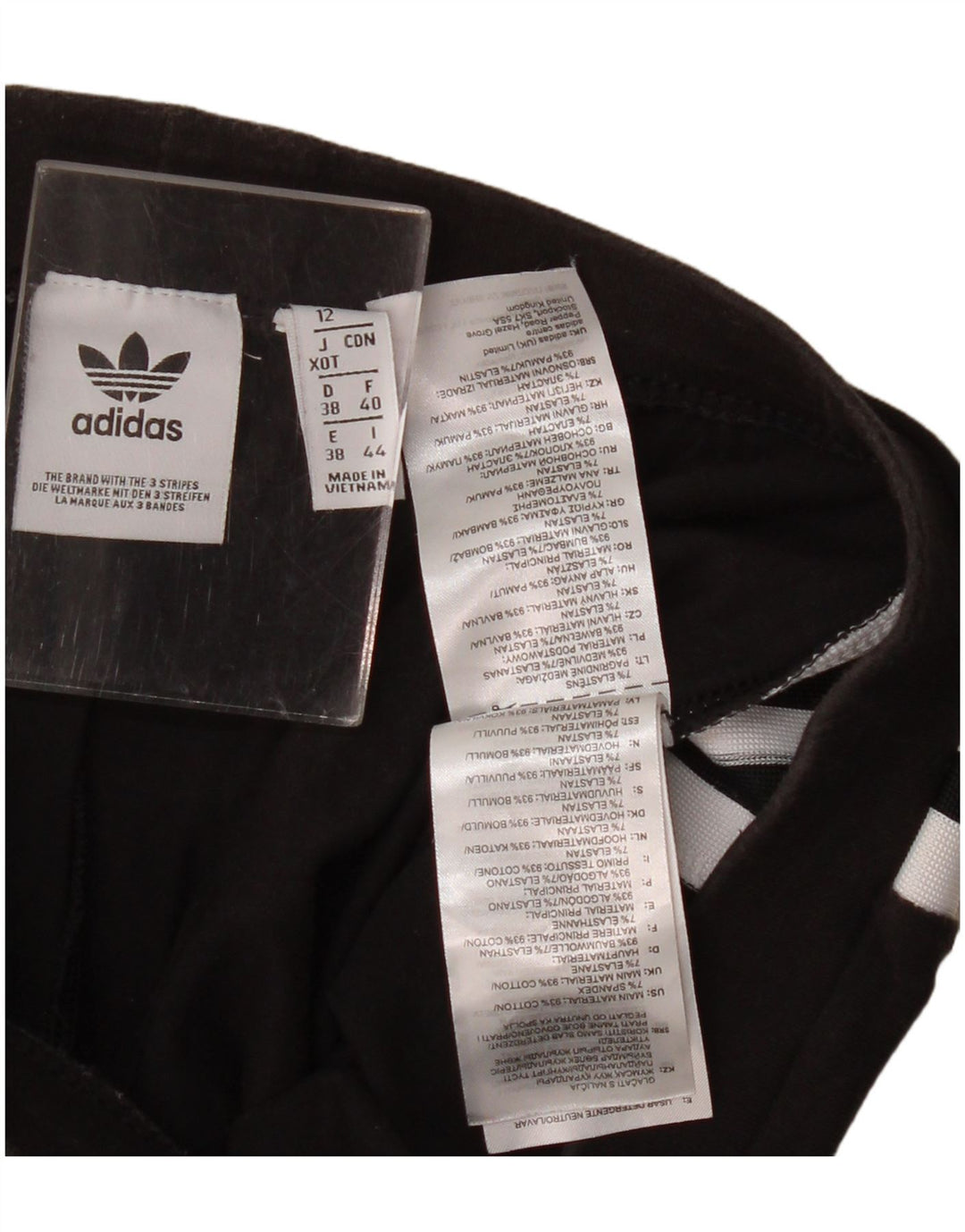 Adidas Damen Leggings UK 12 Medium Schwarz Baumwolle