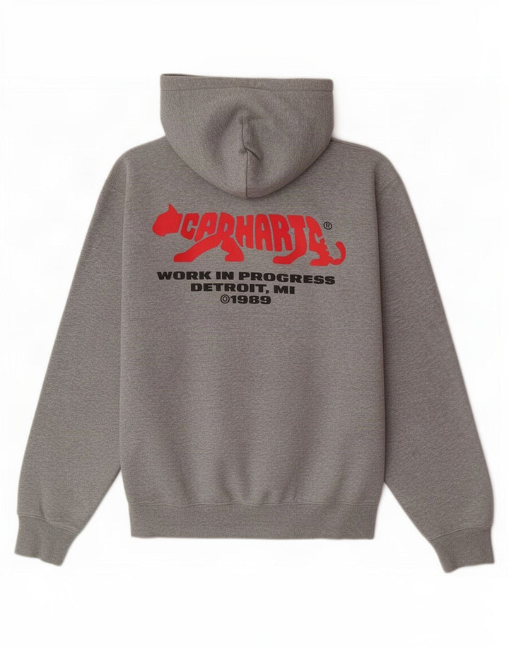 Carhartt Herren-Kapuzenpullover mit Grafik, Größe S, graue Baumwolle