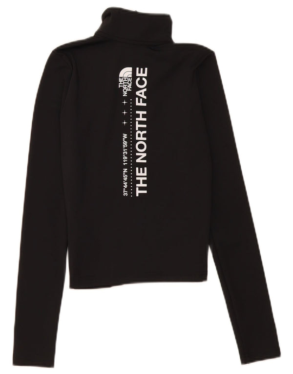 The North Face Womens Crop Graphic Trainingsanzug Top Jacke UK 4 XS Schwarz