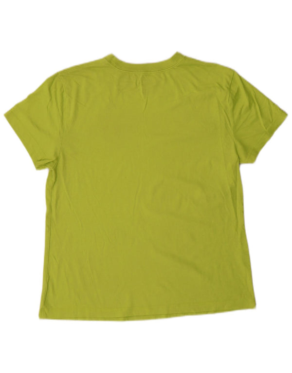 Champion Womens Graphic T-Shirt Top UK 14 Mittelgrüne Baumwolle