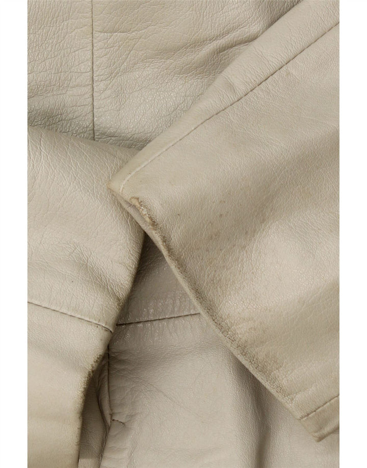 Conbipel Damen 4-Knopf-Lederblazer IT 48 XL Graues Leder