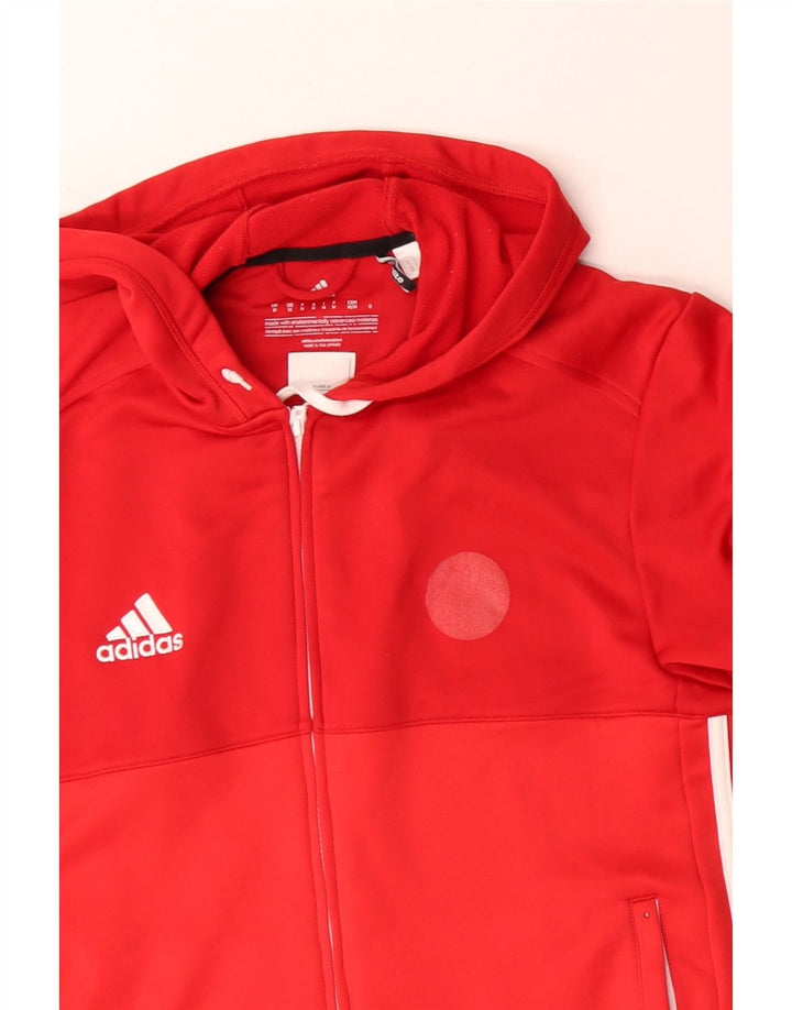 Adidas Herren Climalite Zip Hoodie Pullover Mittelrotes Polyester