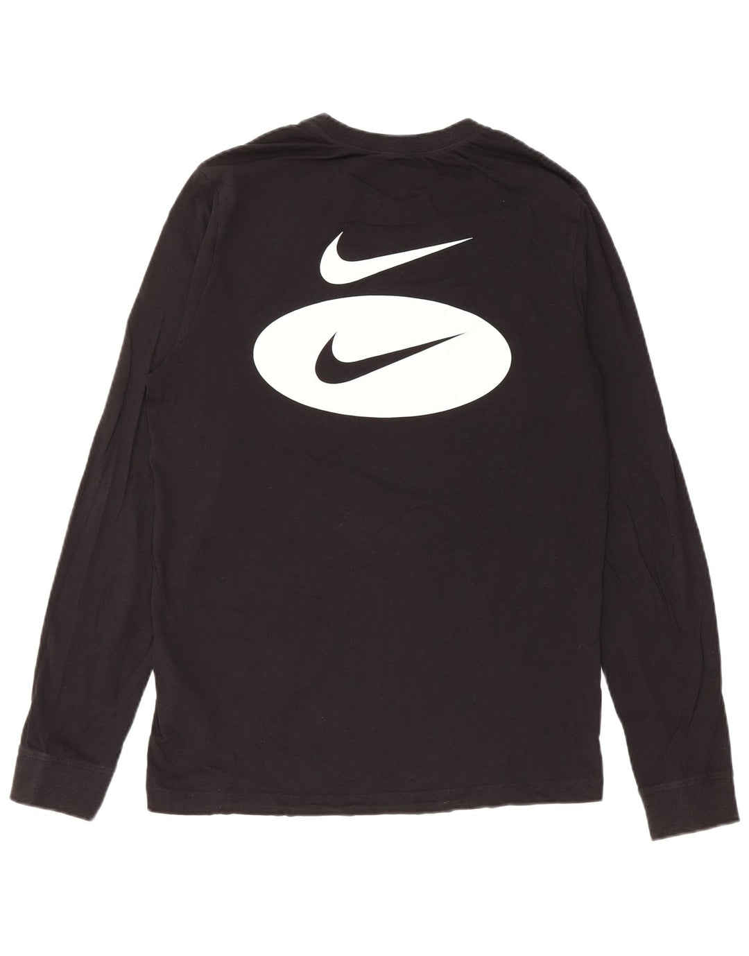 Nike Herren-Grafikoberteil mit langen Ärmeln, Größe S, schwarze Baumwolle