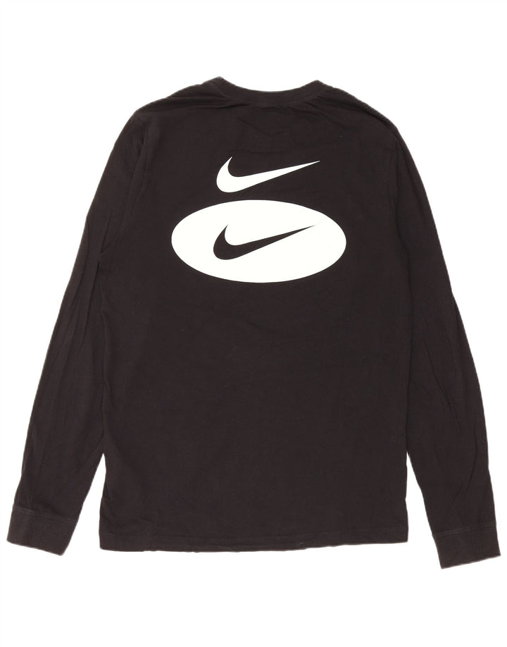 Nike Herren-Grafikoberteil mit langen Ärmeln, Größe S, schwarze Baumwolle