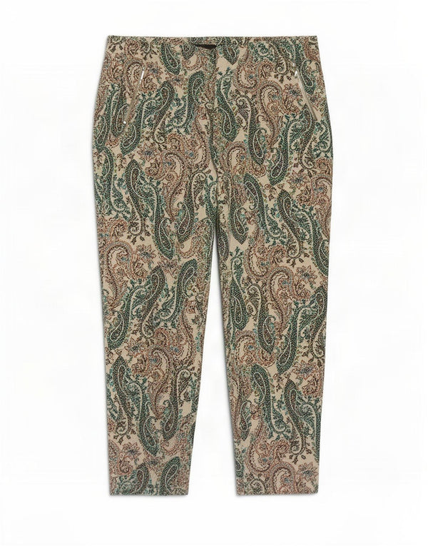 Zara Womens Capri Trousers W28 L27 Multicoloured Paisley Cotton