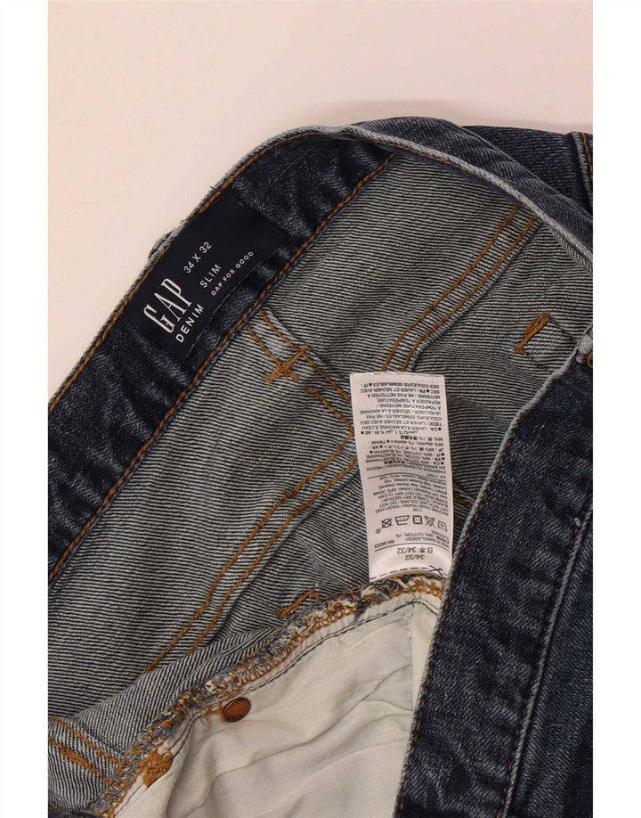 Gap Herren Distressed Slim Jeans W34 L32 Blaue Baumwolle