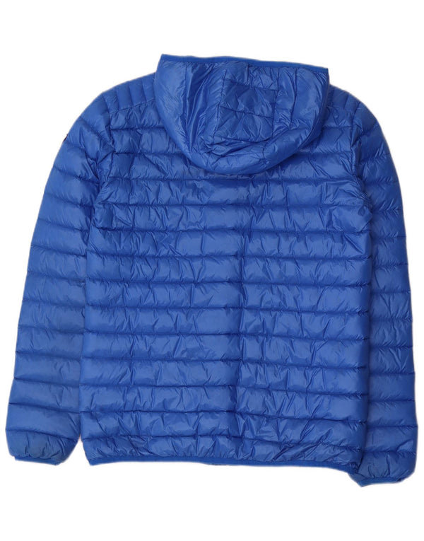 GUESS Wattierte Jungenjacke mit Kapuze, 15–16 Jahre, blaues Polyamid