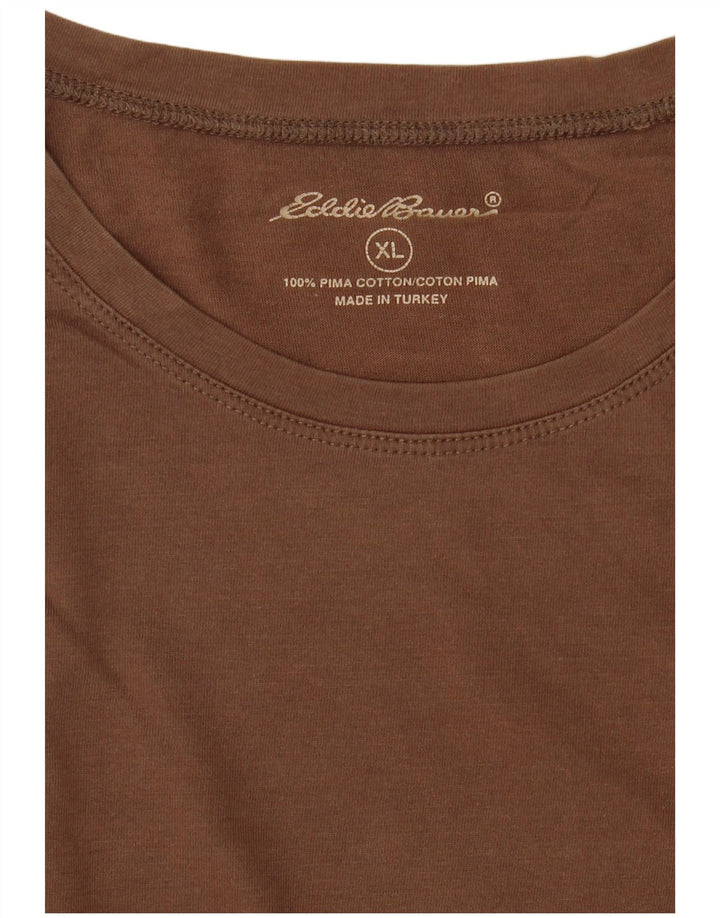 EDDIE BAUER Herren T-Shirt Top XL Braun Baumwolle