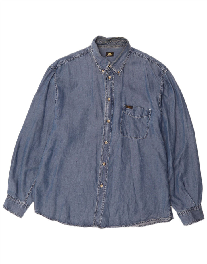 LEE Herrenhemd XL Blau Tencel