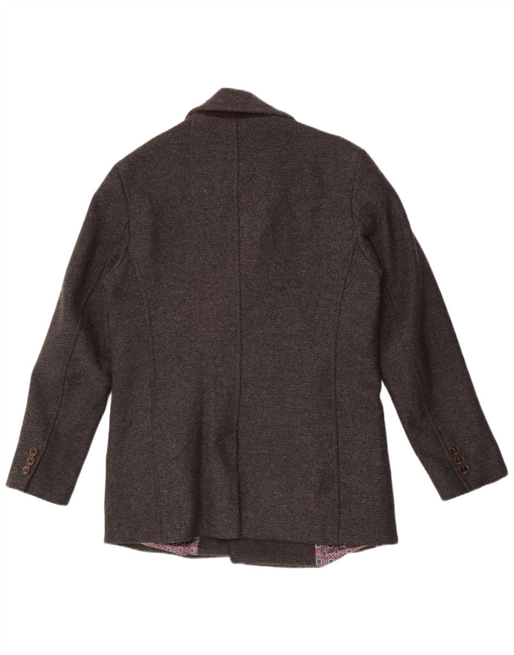 Ted Baker Herren Pea Coat Größe 3 Mittelgraue Wolle