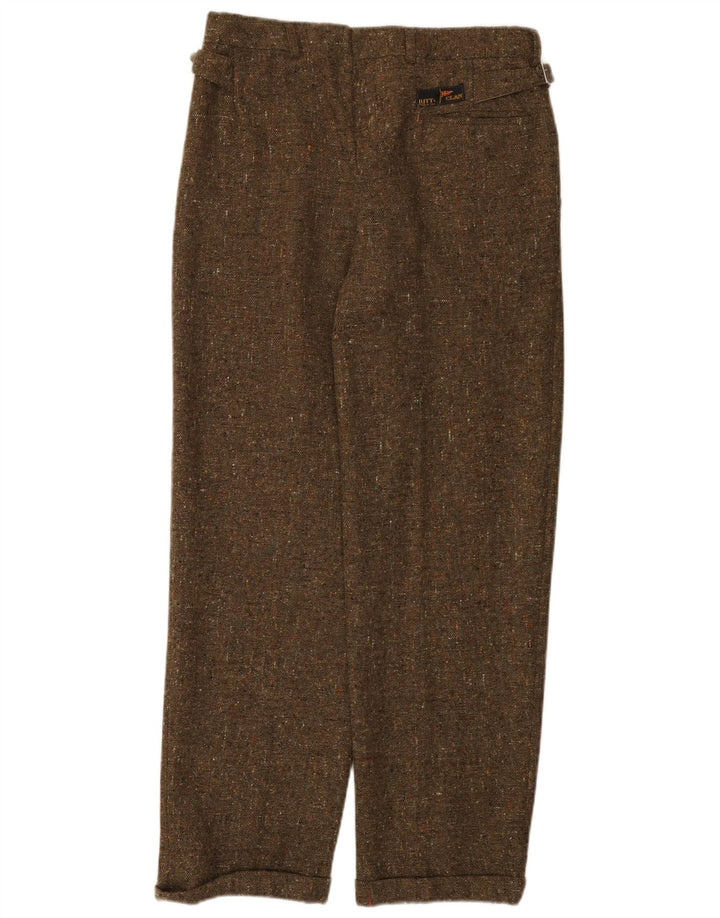 Ritt Mens Pegged Suit Hose IT 48 Medium W32 L30 Khaki meliert Wolle