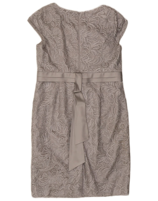 Jacques Vert Damen Etuikleid UK 16 Large Grau Polyester
