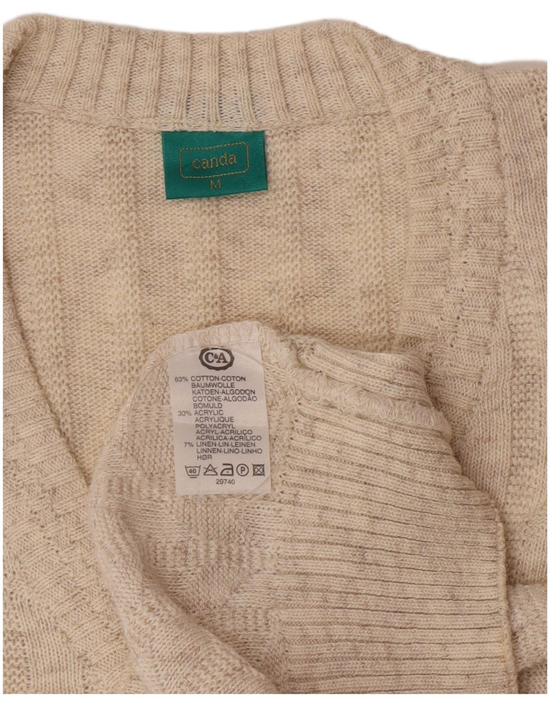 C&A Herren Canda Weste Tanktop Mittelbeige Baumwolle